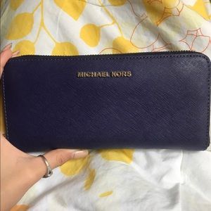 dark blue Michael Kors wallet